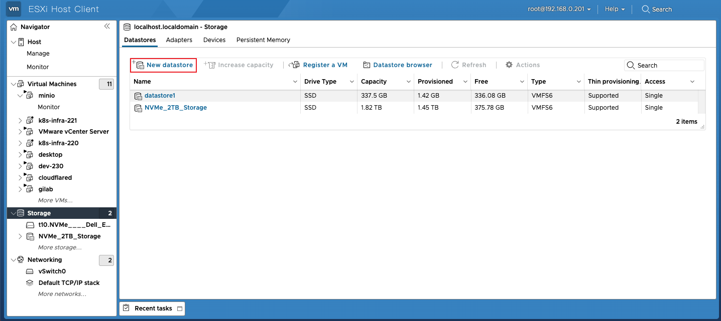 ESXi Host Client 主界面