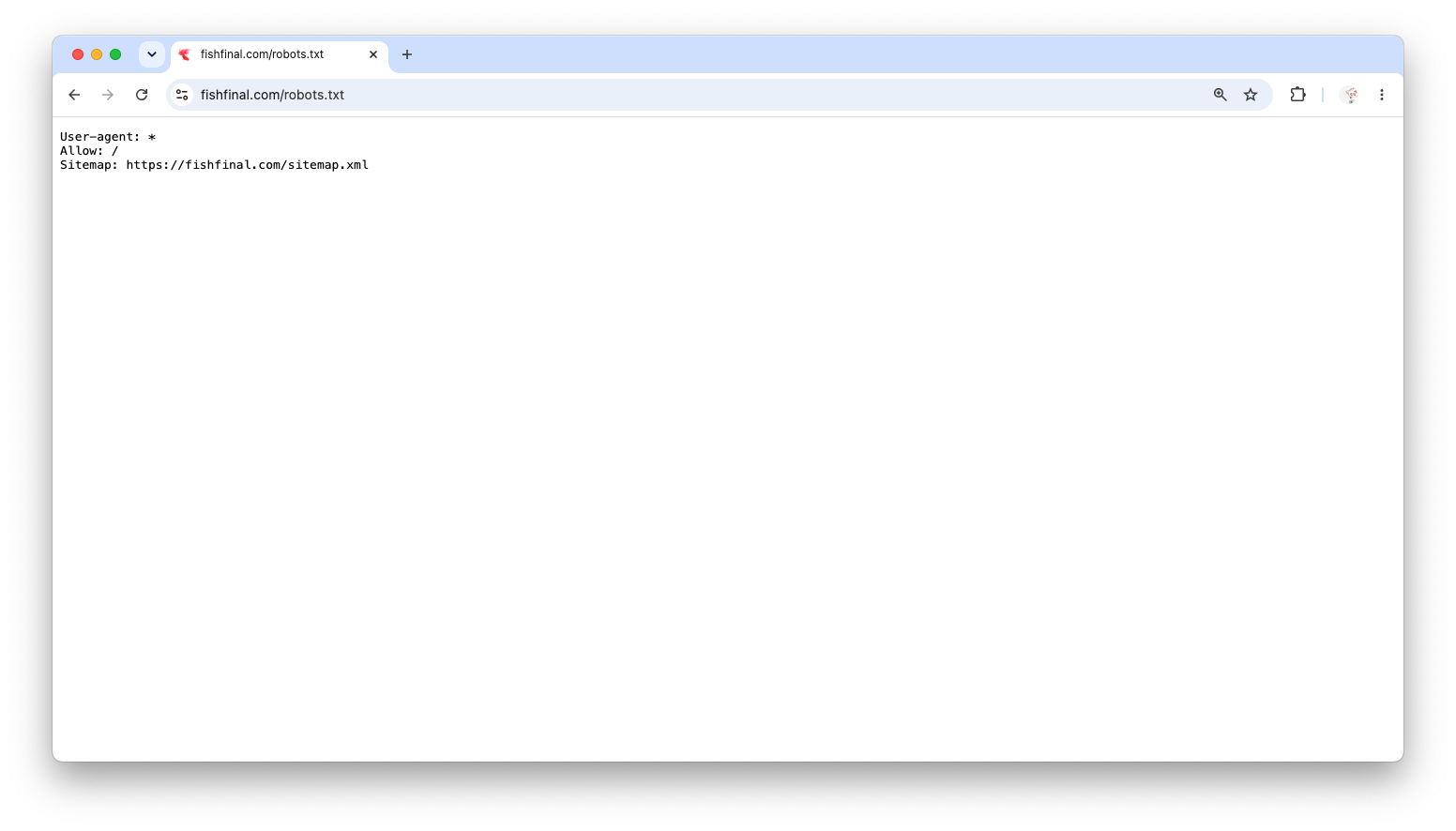 修改后正确的 robots.txt 截图